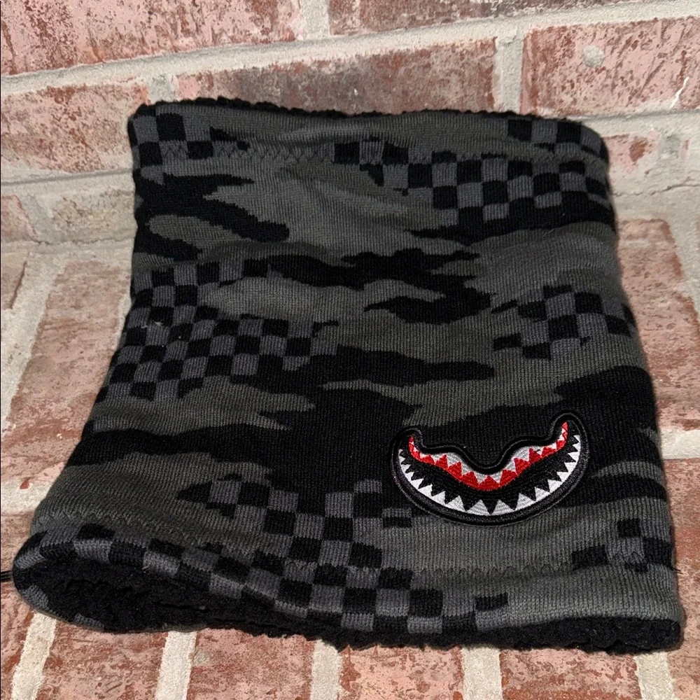 Sprayground Black and Gray Camouflage Neck Warmer
